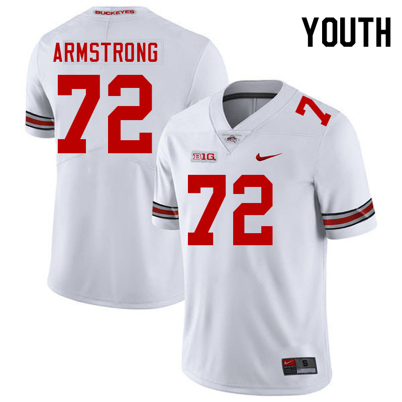 Youth #72 Deontae Armstrong Ohio State Buckeyes College Football Jerseys Stitched-White